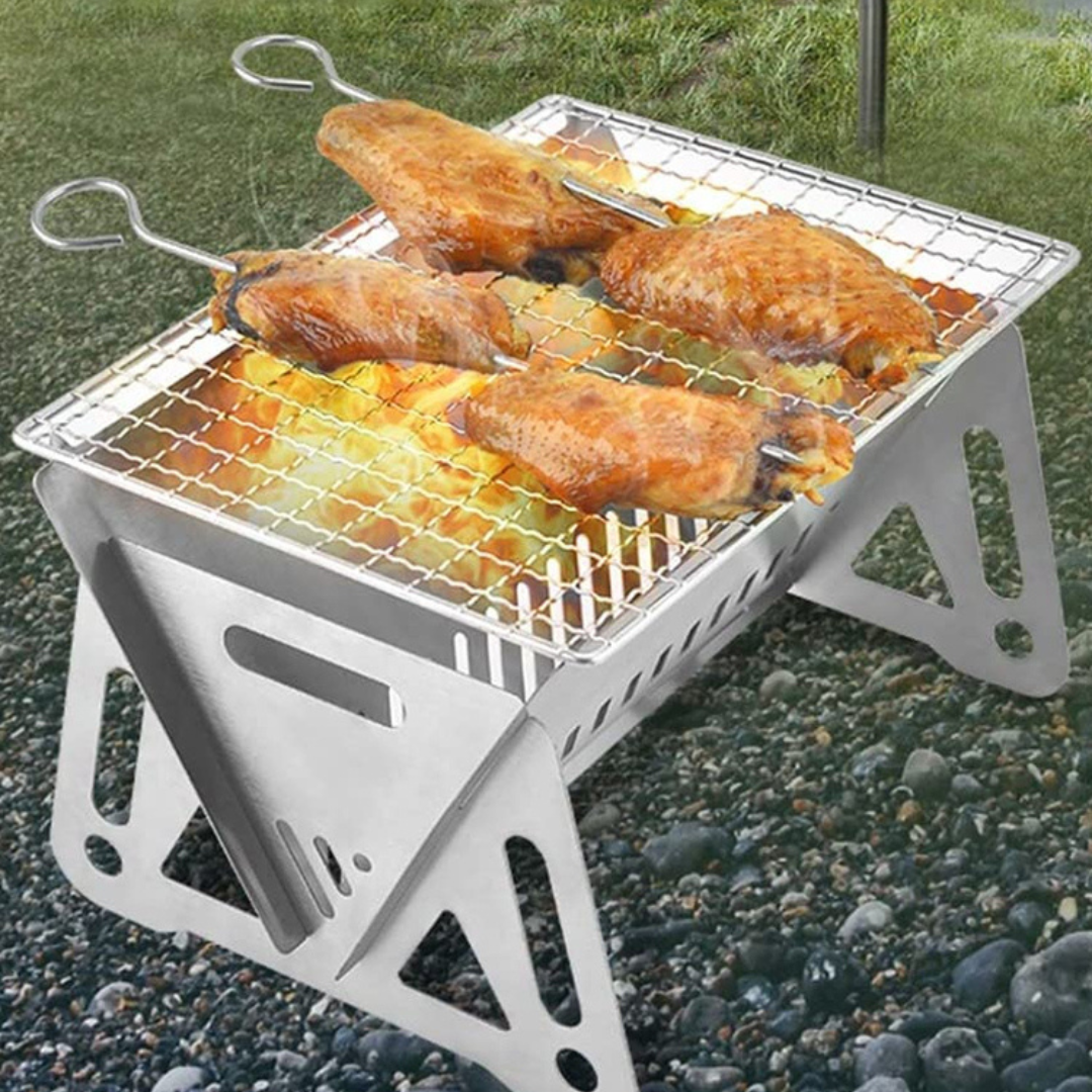 Portable Barbecue, Foldable in Stainless Steel.