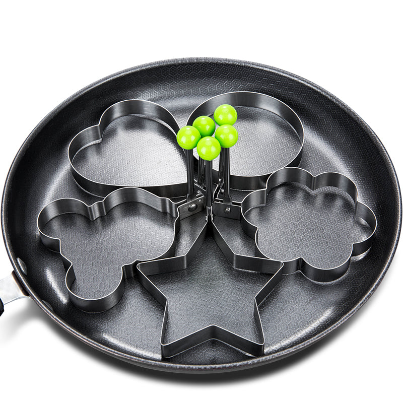 Stainless steel mold for frying eggs, pancakes and omelettes.