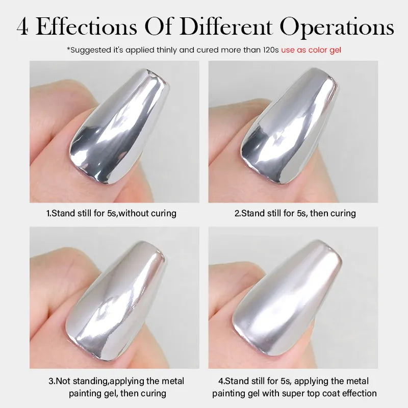Metallic effect gel varnish for nail painting - 5ml
