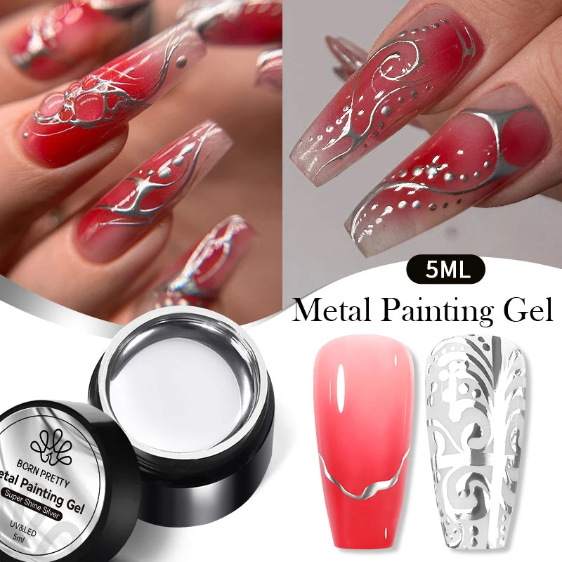 Metallic effect gel varnish for nail painting - 5ml