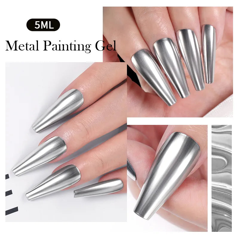 Metallic effect gel varnish for nail painting - 5ml