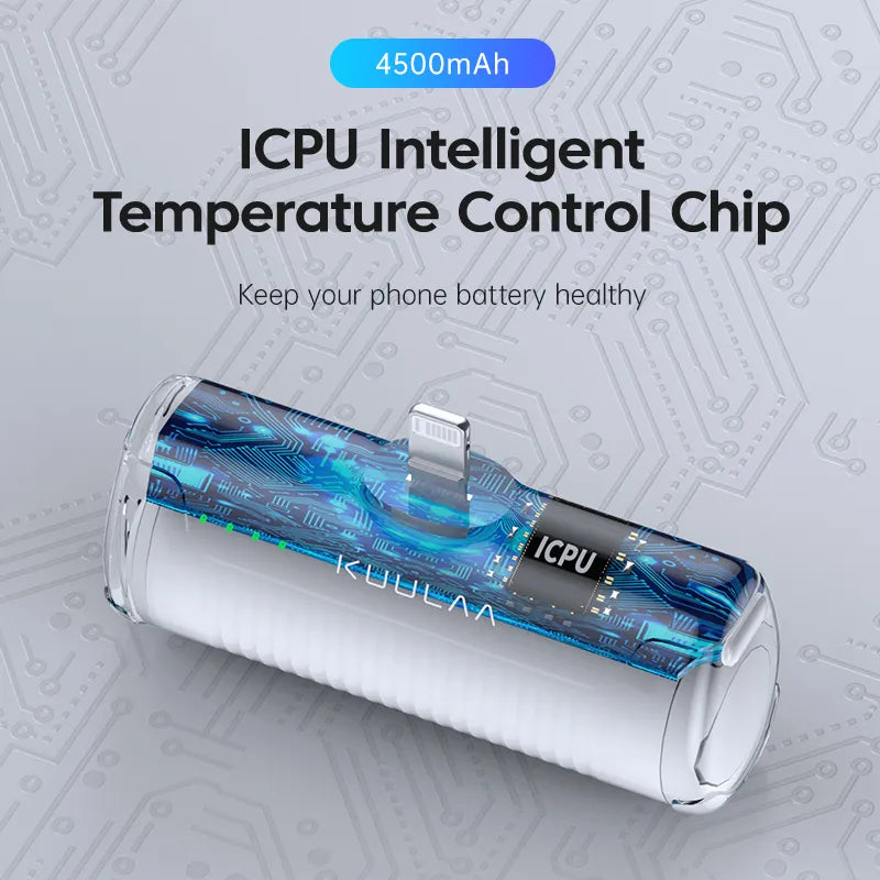 Mini Power Bank 4500mAh para iPhone 14/13/12/11 Pro Max e Samsung/Xiaomi