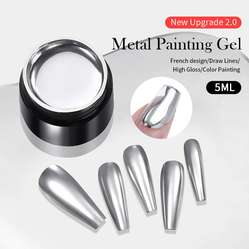 Metallic effect gel varnish for nail painting - 5ml