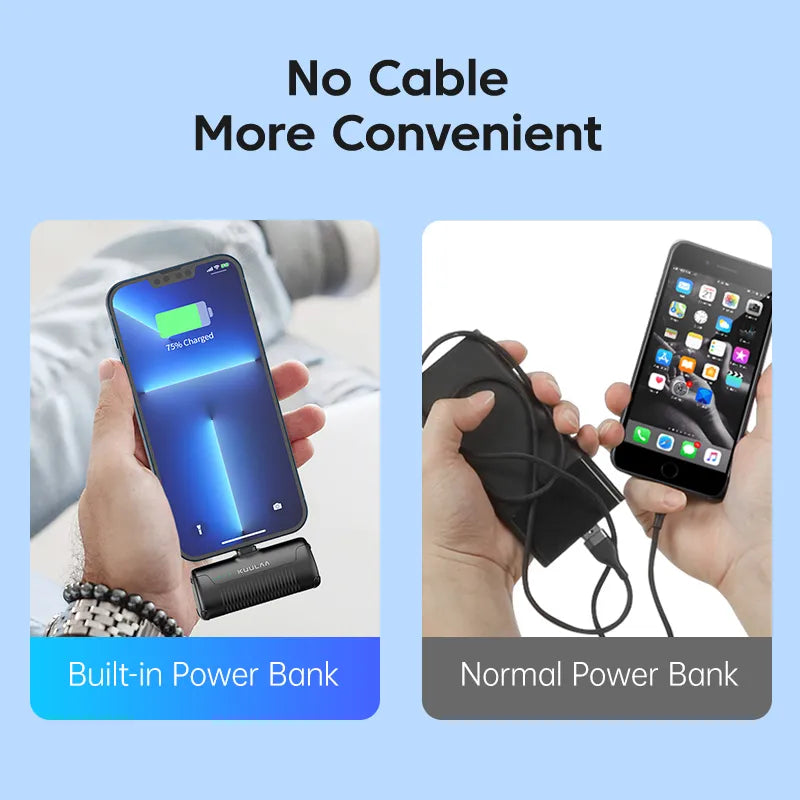 Mini Power Bank 4500mAh para iPhone 14/13/12/11 Pro Max e Samsung/Xiaomi