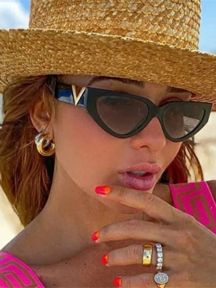 Vintage Sunglasses Luxury Cat Eyt