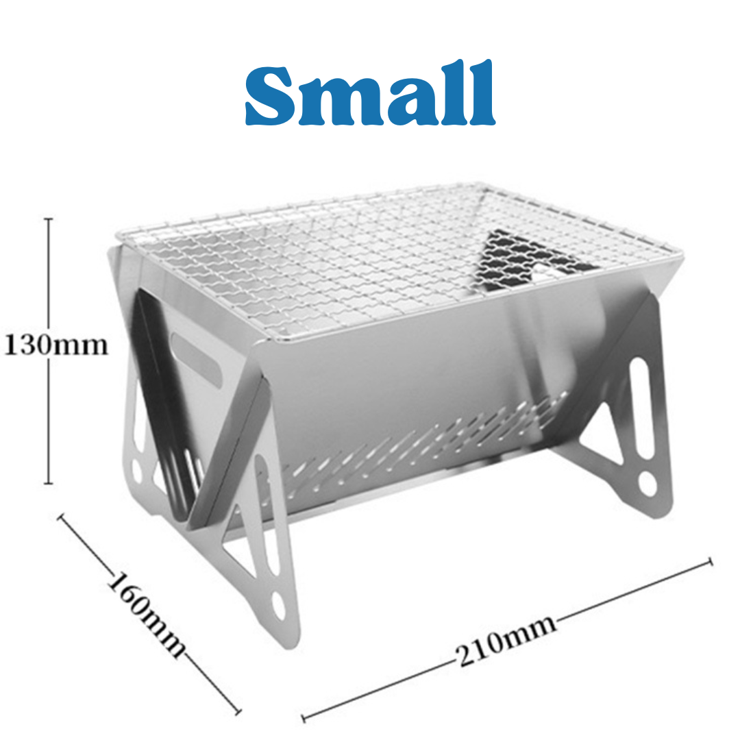 Portable Barbecue, Foldable in Stainless Steel.